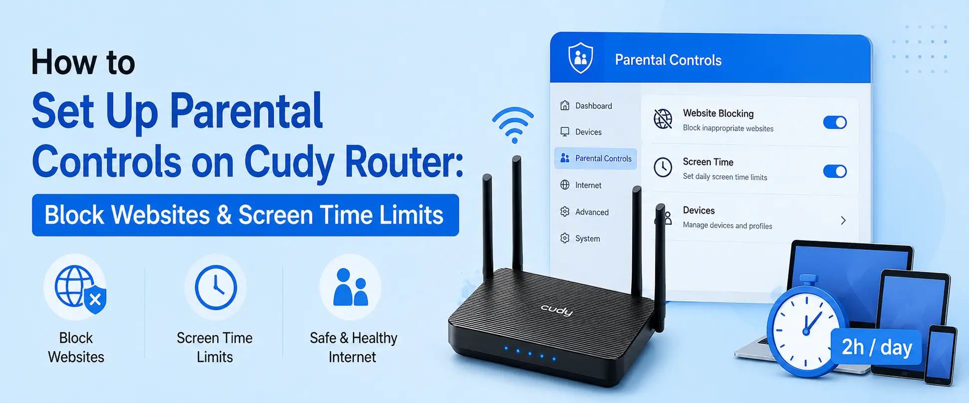 How to Set Up Parental Controls on Cudy Router: Block Websites & Screen Time Limits
