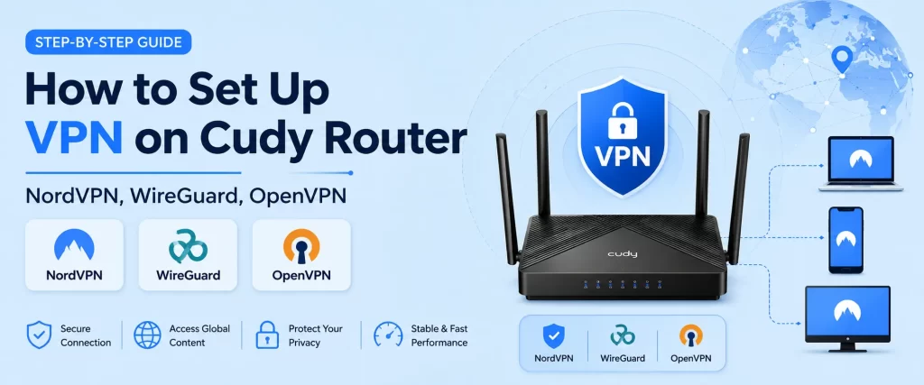 How to Set Up VPN on Cudy Router (NordVPN, WireGuard, OpenVPN)